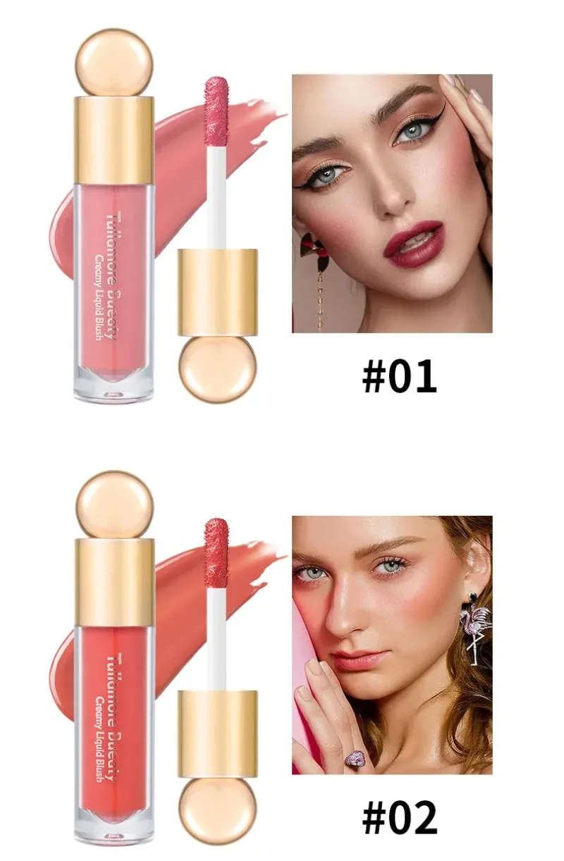 Liquid Blush Matte Velvet Blusher Orange Peach Face Pigment Lasting Beauty Natural Cheek Tint Cream Eyeshadow Makeup Cosmetics