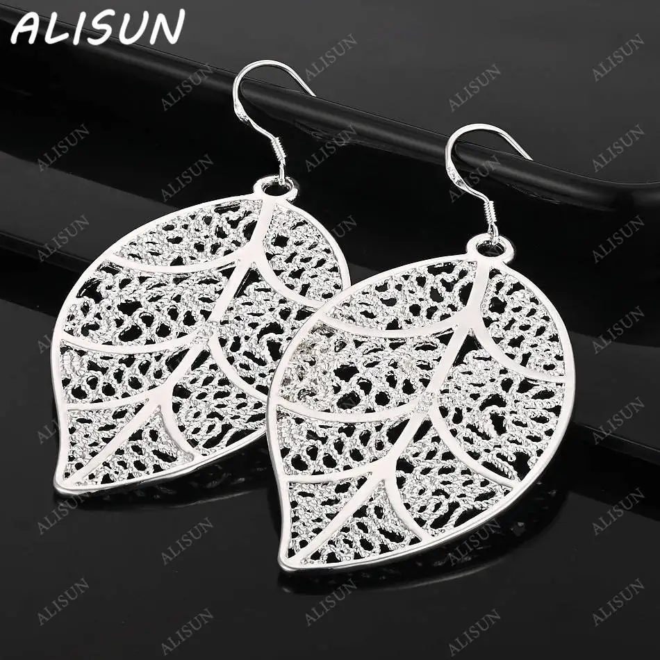 

ALISUN 925 Sterling Silver Leaf Earrings Drop Earrings For Women Creativity Gifts Street All-match Party And Daily Wear