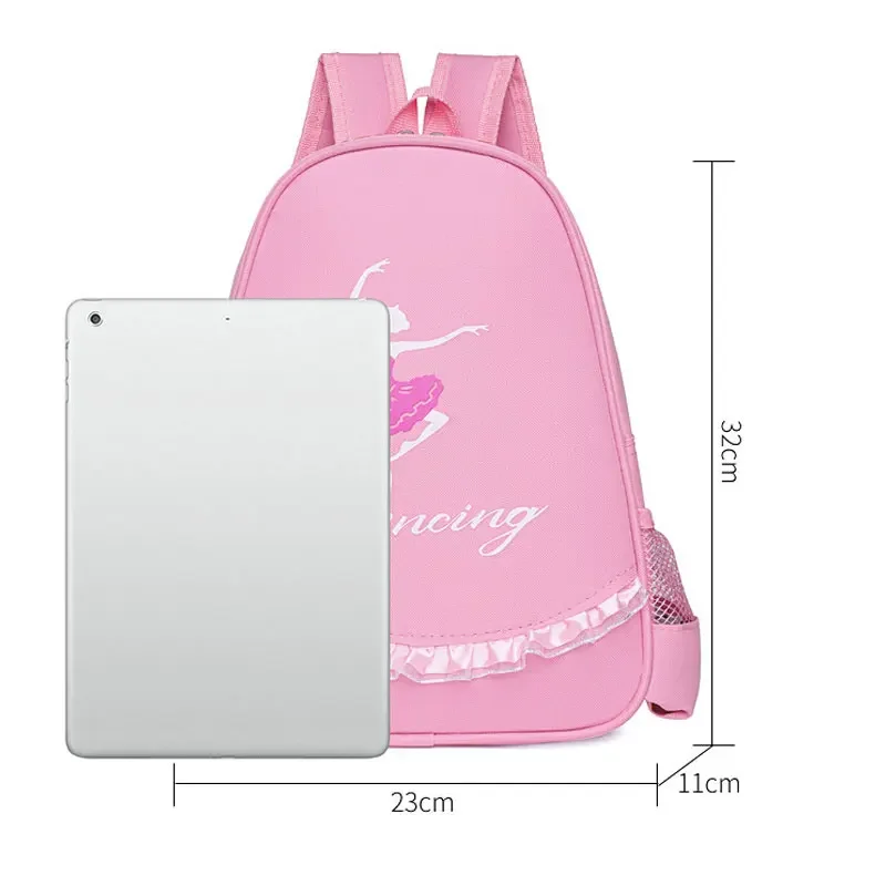 Ballet Dance Tutu Bolsas infantis, bolsa de dança de ombro duplo infantil, mochila de armazenamento, mochila para meninas, mochila bailarina