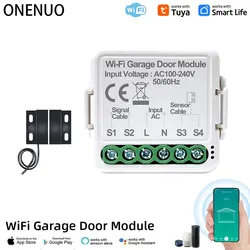 ONENUO WiFi Smart Garage Door Opener Controller Tuya App Switch Automation Module Works with Alexa Google Home Siri