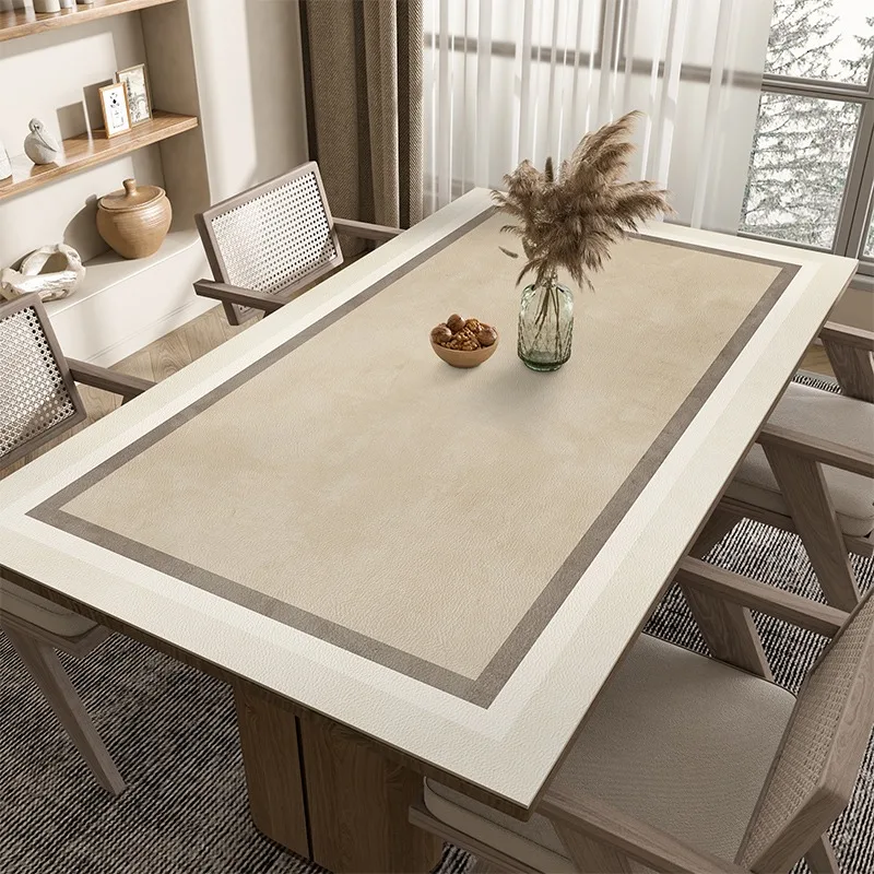 Simple Style Decorate Dining Table Mat Waterproof Oil-proof Table Mat No-wash PVC Leather Anti-scald Coffee Table TV Cabinet Mat