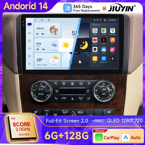 안드로이드 14 Carplay 2 Din 스테레오 자동차 라디오 메르세데스-벤츠 M 클래스 W164 GL 클래스 X164 ML GL ML350 ML500 GL320 ML280 GL350 GL450