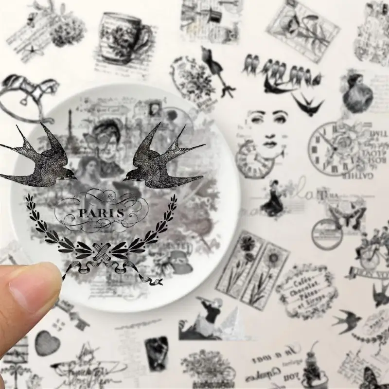 96GE 58 قطعة ملصق جمالي مقاوم للماء PET ملصق سجل القصاصات ملصق لأجهزة الكمبيوتر المحمول مجلة جراب هاتف ألبوم سكيت #1