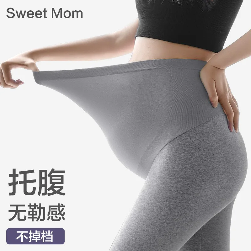 Maternity LeggingsThin Outer Wear Large Size Pure Nine-point Cotton Maternity Pants Pants Belly Support Trousers