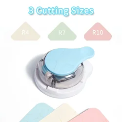 3 in 1 코너 라운더 미니 코너 트리머 펀치, DIY 종이 카드 사진 플래너 절단 용품, R4, R7, R10mm 라운드 코너