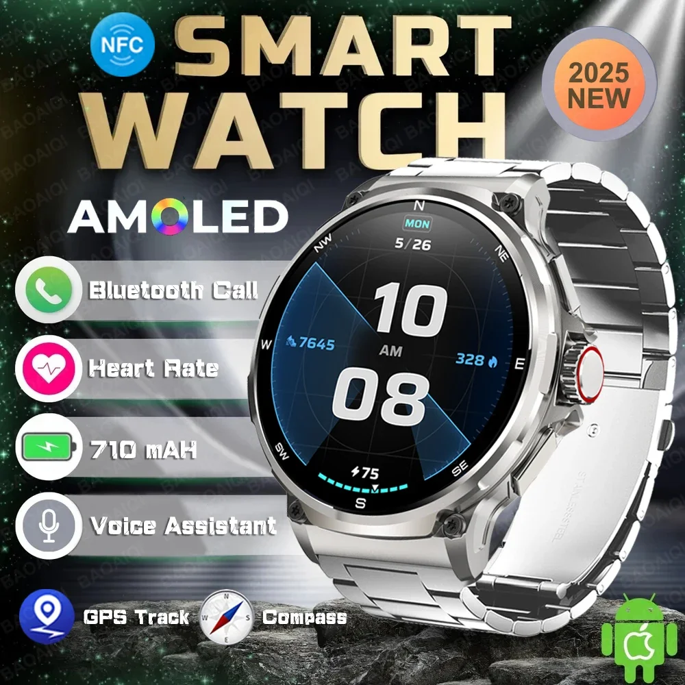 New 710mAh Bluetooth Call Smart Watch Men Sport Fitness Watches 1.85