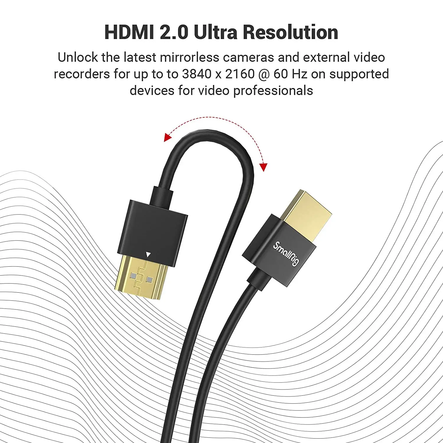 SmallRig ультратонкий высокоскоростной кабель 4K от C до A/D до A/35 см/55 см для Sony/Nikon/Canon, высокое качество 3040/3041/3042/3043