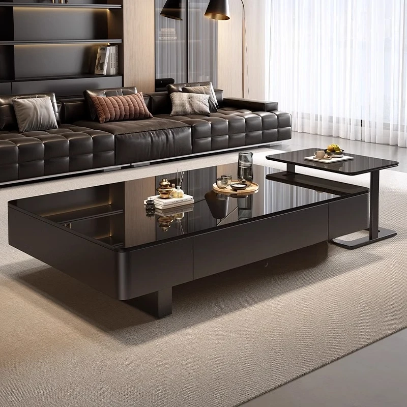 

Rectangle Simple Coffee Tables Wood Black Premium Storage Coffee Tables Vintage Tables muebles para el hogar House Accessories
