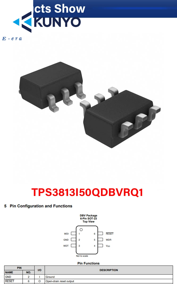  ic component TPS3813I50QDBVRQ1 SUPPLY MONITOR 4.55V SOT23-6 electron chip