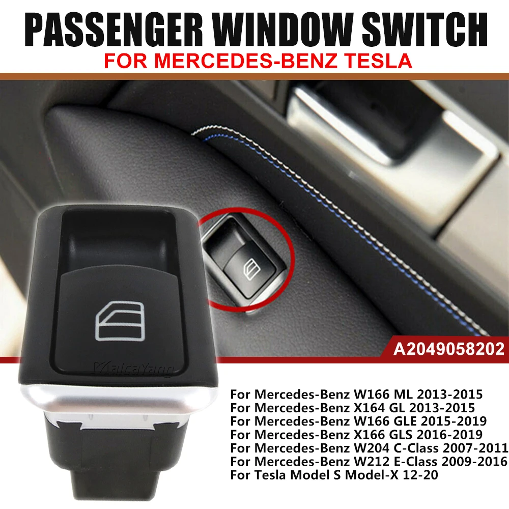 For Mercedes-Benz W166 X164 X166 W204 W212 Passenger Window Switch Button 2049058202/A2049058202/2049058102