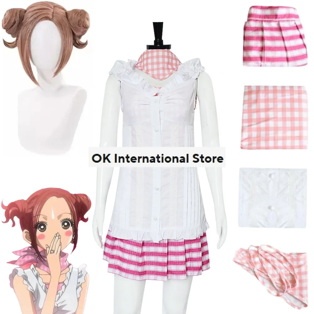 Anime em quadrinhos Nana Komatsu Nana fantasia cosplay com peruca para mulheres, saia rosa para menina, roupas sexy, uniforme bonito, terno kawaii Halloween, data roupas