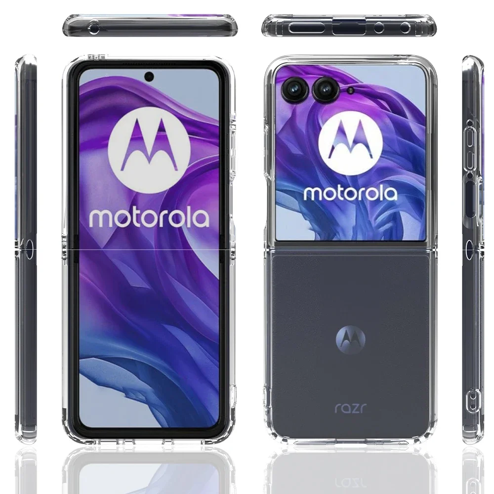 

Высококачественный прозрачный HD-чехол с защитой от желтения для Motorola MOTO RAZR 60 Ultra 50 40 Ultra 5G, ультратонкий защитный чехол