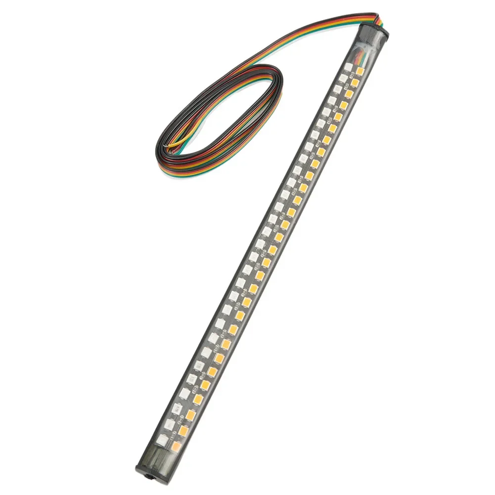 

20cm Motorcycle LED Tail Light Strip, DRL Flowing Turn Signal Brake Stop Lamp, Soft Rubber, Easy to Install, Red & Yellow Lights