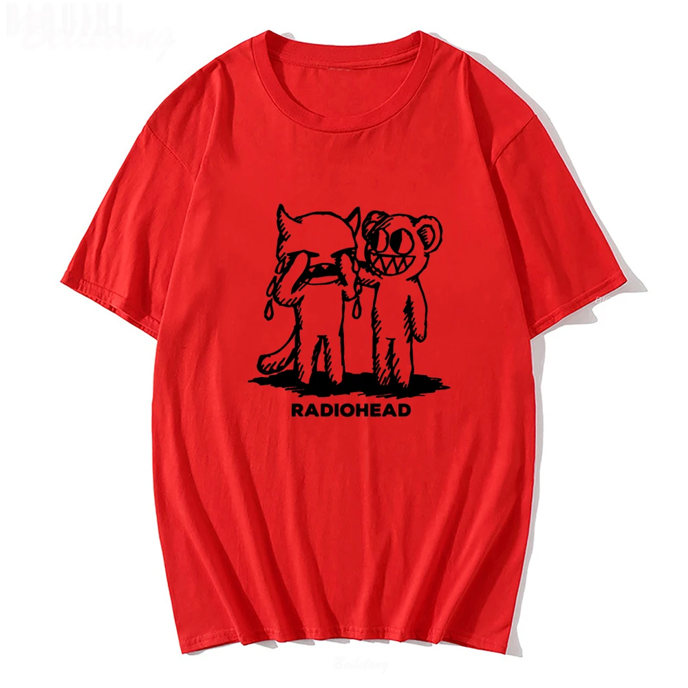 Radiohead T Shirt Men100% Cotton Indie Rock Band Boy Hip Hop Oversized Tops Summer Women Tee Vintage Children High Quality Print