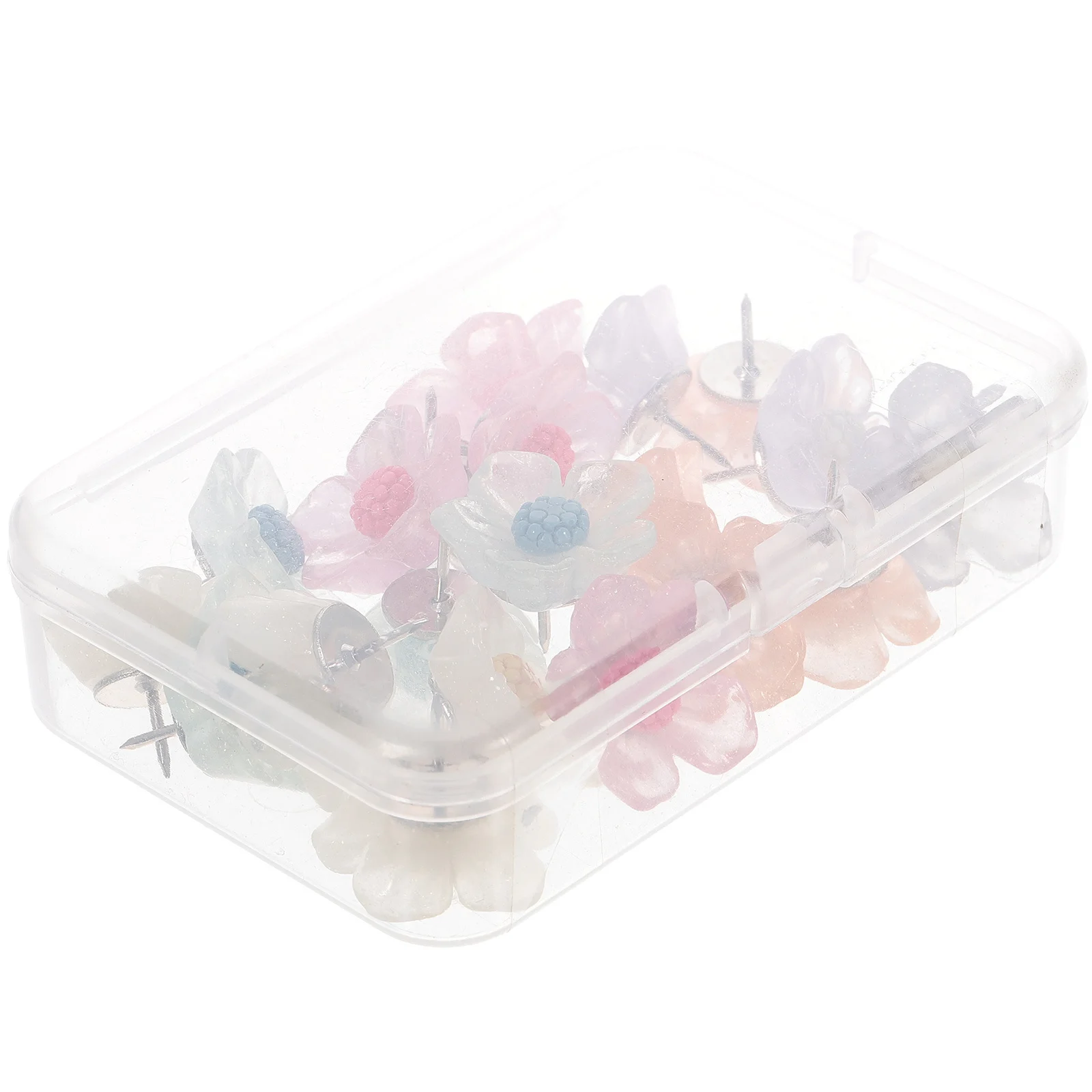 

20pcs Flower Shaped Pushpins Premium Multi-Function Thumbtacks For Wall Decoration Diy Map Supplies Reusable Tacks Office