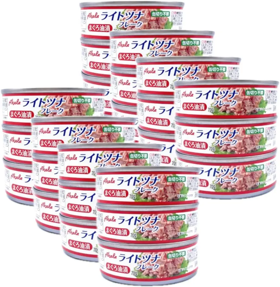 ツナ缶 70g×24缶 (3缶x8) ライトツナ フレーク Akala 缶詰 まぐろ 備蓄 非常食 ローリングストック 保存食 業務用