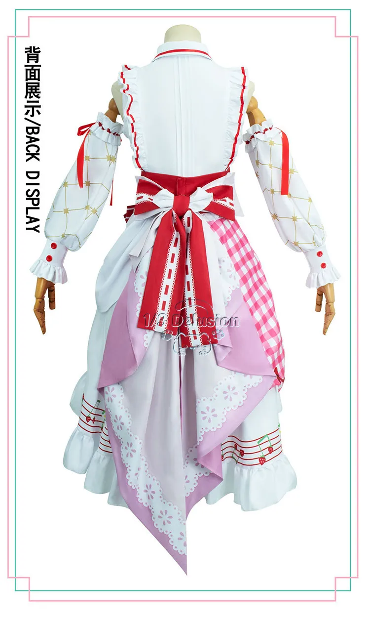

Miku 15th Anniversary Cosplay Costume Strawberry Lolita Sweet Full Set Anime Game Girls Cos Outfit RolePlay Outfit Women
