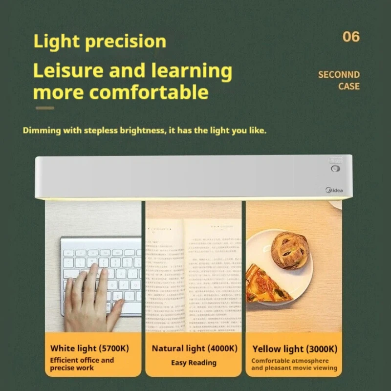 مصباح قراءة مغناطيسي صغير قابل لإعادة الشحن من ميديا MT-4F2، شحن سريع، يجب أن يكون لديك ضوء مدمج للعناية بالعين #4