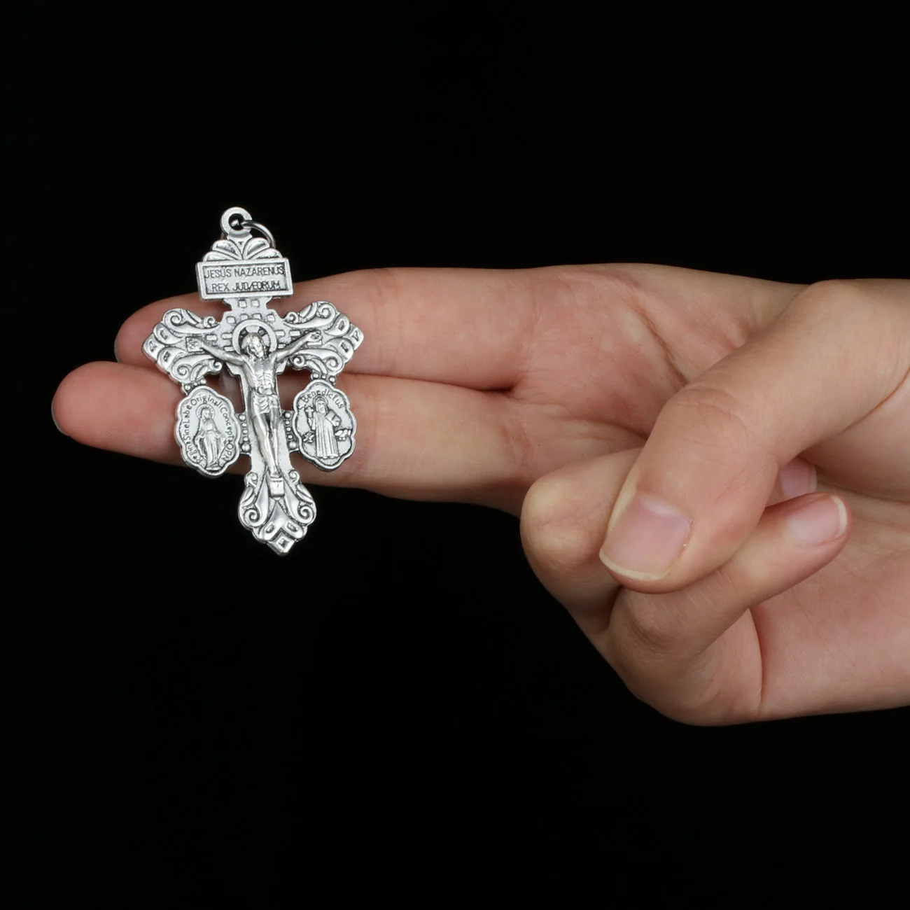 Diyalo 10-teiliges katholisches Kit-Pardon-Kruzifix-Anhänger mit Benedikt-Milagrosa-Medaille für DIY-Halskettenherstellung, Basteln, Vergebung, Schmuck – Detail 5