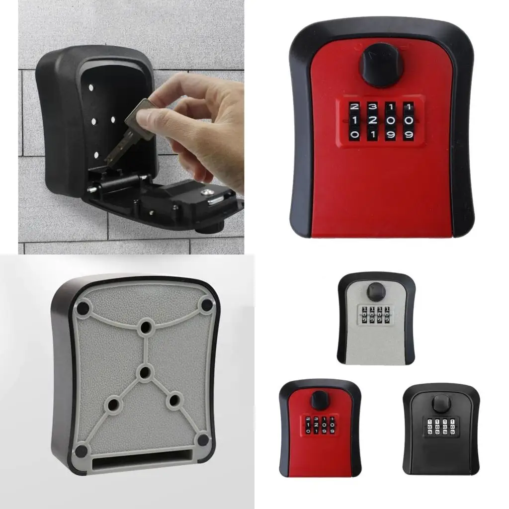Lock Box Wall Mounted 4 Digit Combination Lockboxs Outdoor Hider