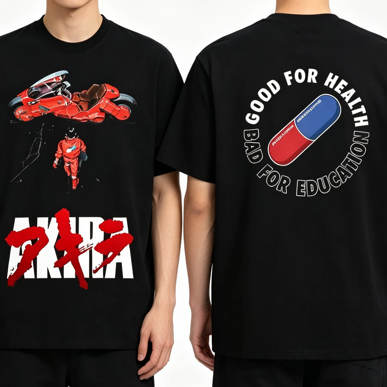 Sommer-Sonderangebot Vintage T-Shirt Japanischer Anime AKIRA Grafik Y2K Harajuku Baumwolle Unisex T-Shirt Harajuku Hip Hop Punk T-Shirt