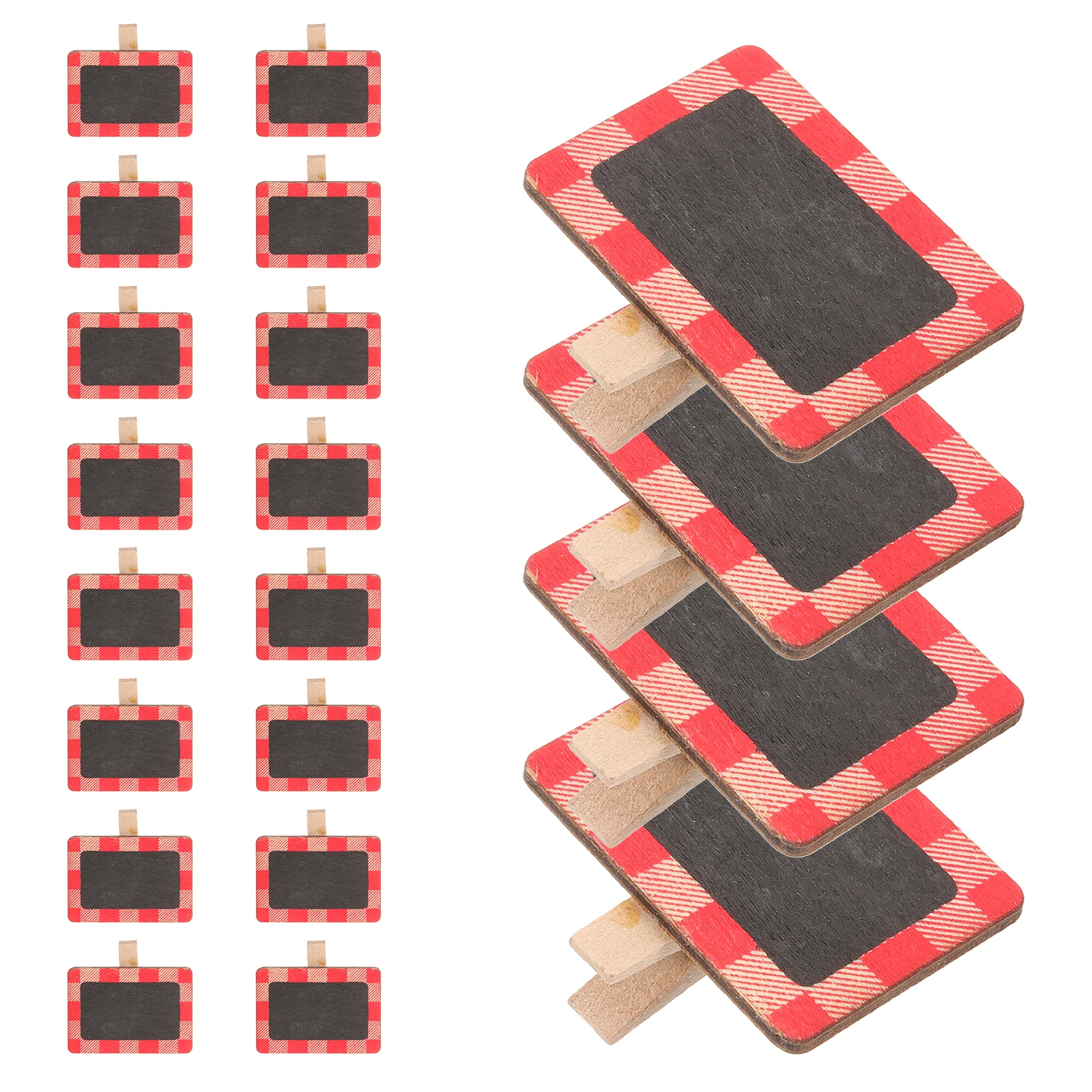 20 Pcs Blackboard Clips Wooden Mini Note Taker Bill Holder Message Board Groceries Clamps Reusable Home Signs Memo Chalkboard