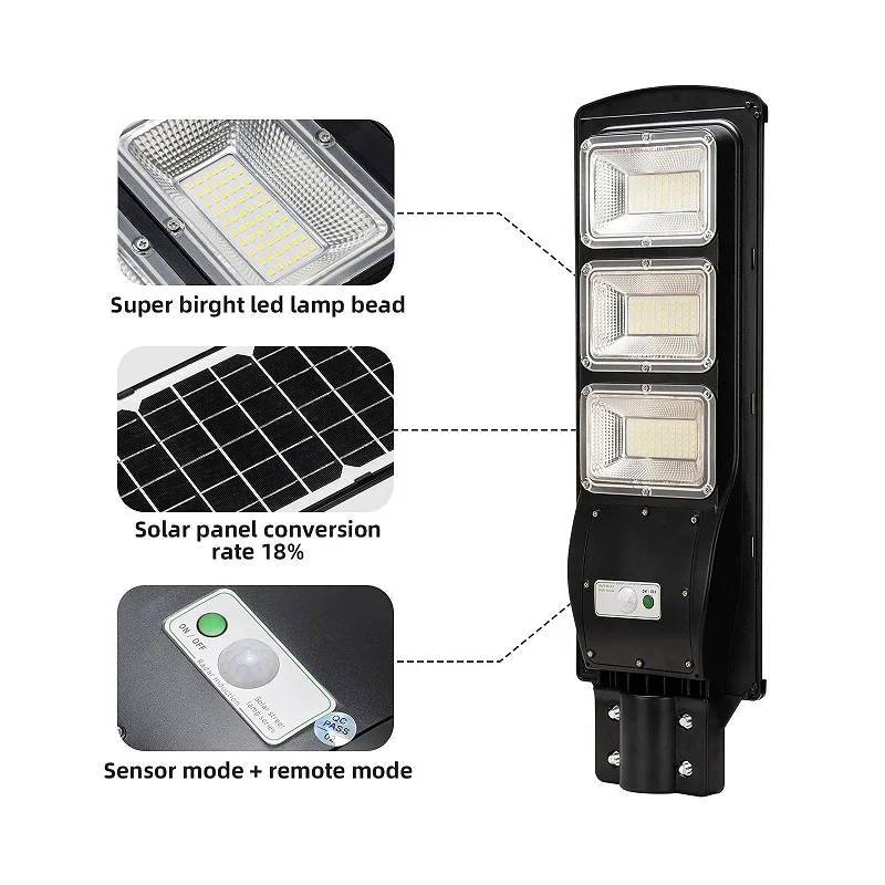 Zonne-straat Lamp Outdoor Remote Waterdicht Voor Tuin Jardin Para Buitenkant Landschap Spotlight Muur Powered Flood 450 Led Licht