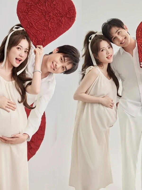 fashionable-long-dress-maternity-gown-art-photography-studio-couple-theme-pregnant-women-clothing-korean-style-studio-photogr