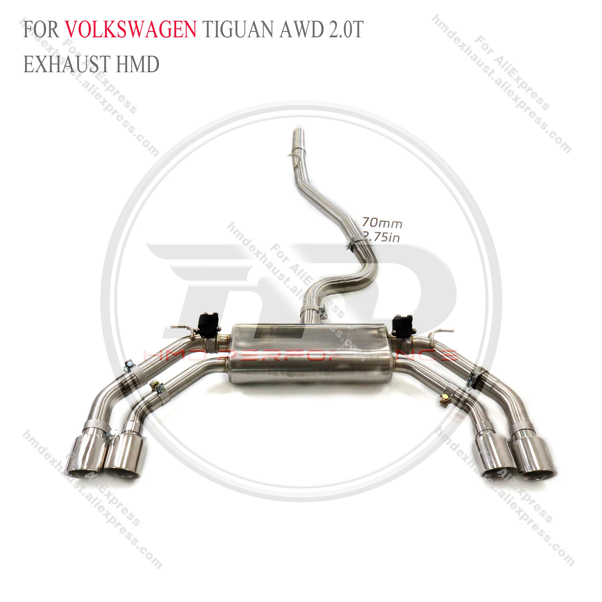 

Stainless stee Catback for Volkswagen Tiguan AWD 2.0T With Valve HMD Exhaust System Performance Quality certification