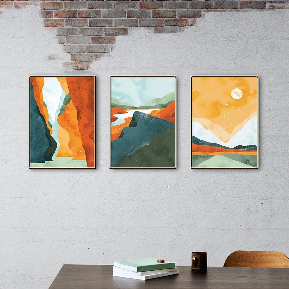 3 pieces/set Abstract Wall Art Color Block Canvas Painting Nordic Posters and Prints Living Room Home Decoration Wall Paintings