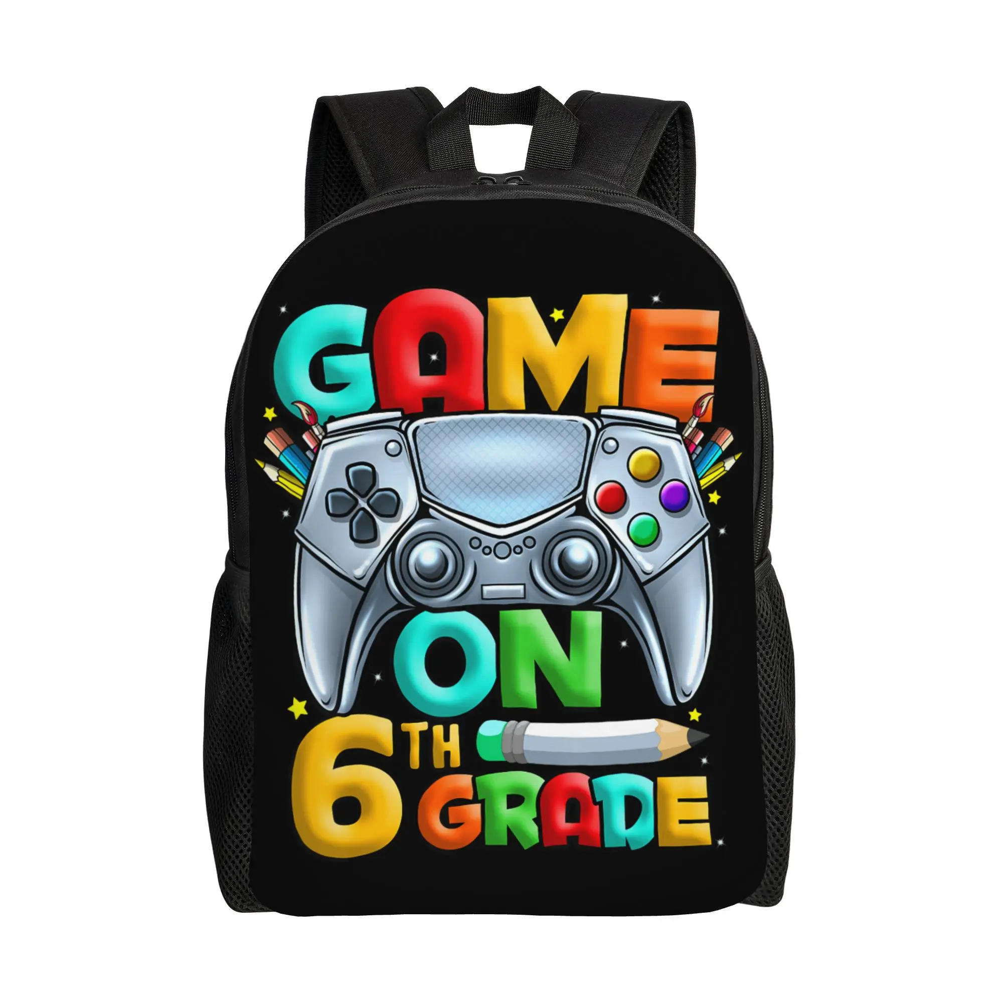 Game On 6th Grade Back To School 6th Grade Level Unlocked Backpack Women Men  Big Backpacks Polyester Casual High School Bags