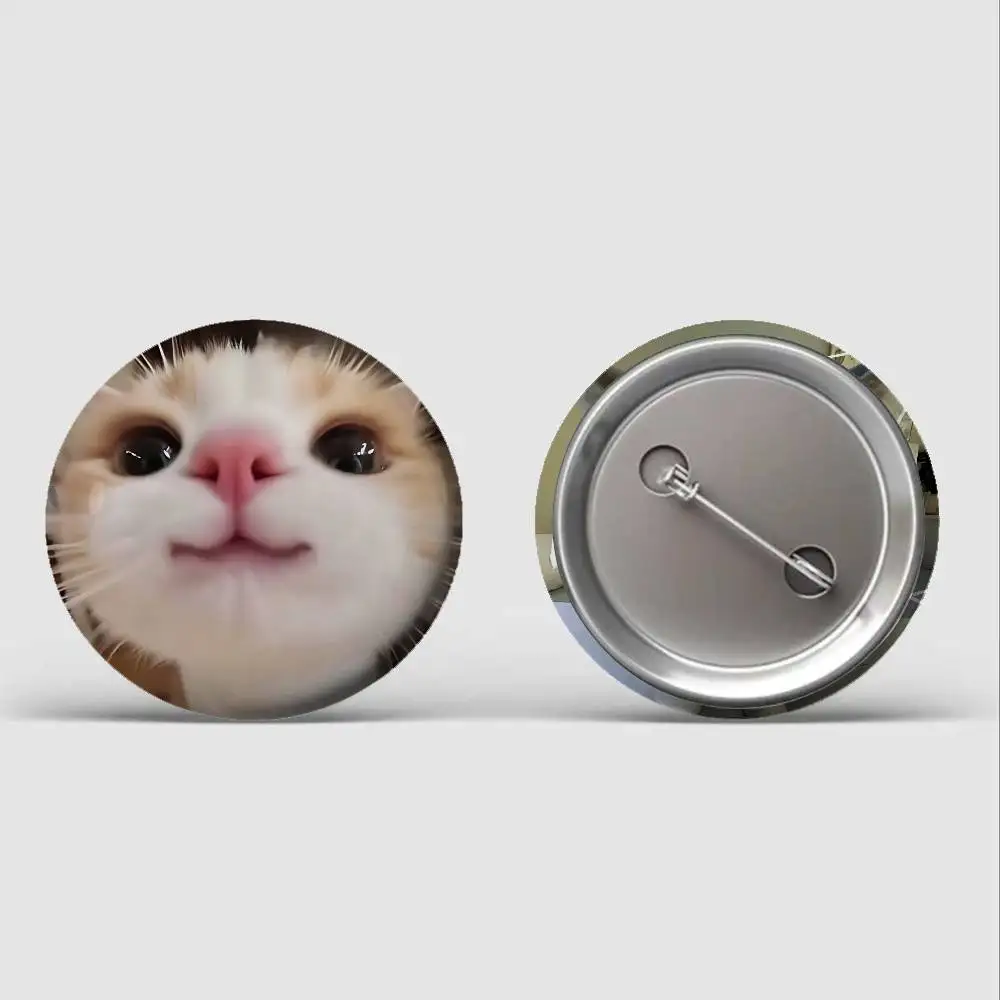 لطيف القط الميمات Meowl Kawaii شارات الإبداعية صفيح زر PinsBrooch الإبداعية يقتبس شارة الملابس على ظهره مجوهرات هدية ل