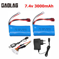 18650 7.4V 3000MAH lipo Battery 2s for Wltoys 12423 10428 12429 12401 12402 12402A RC Car Spare Parts charger 7.4V 20C batteries
