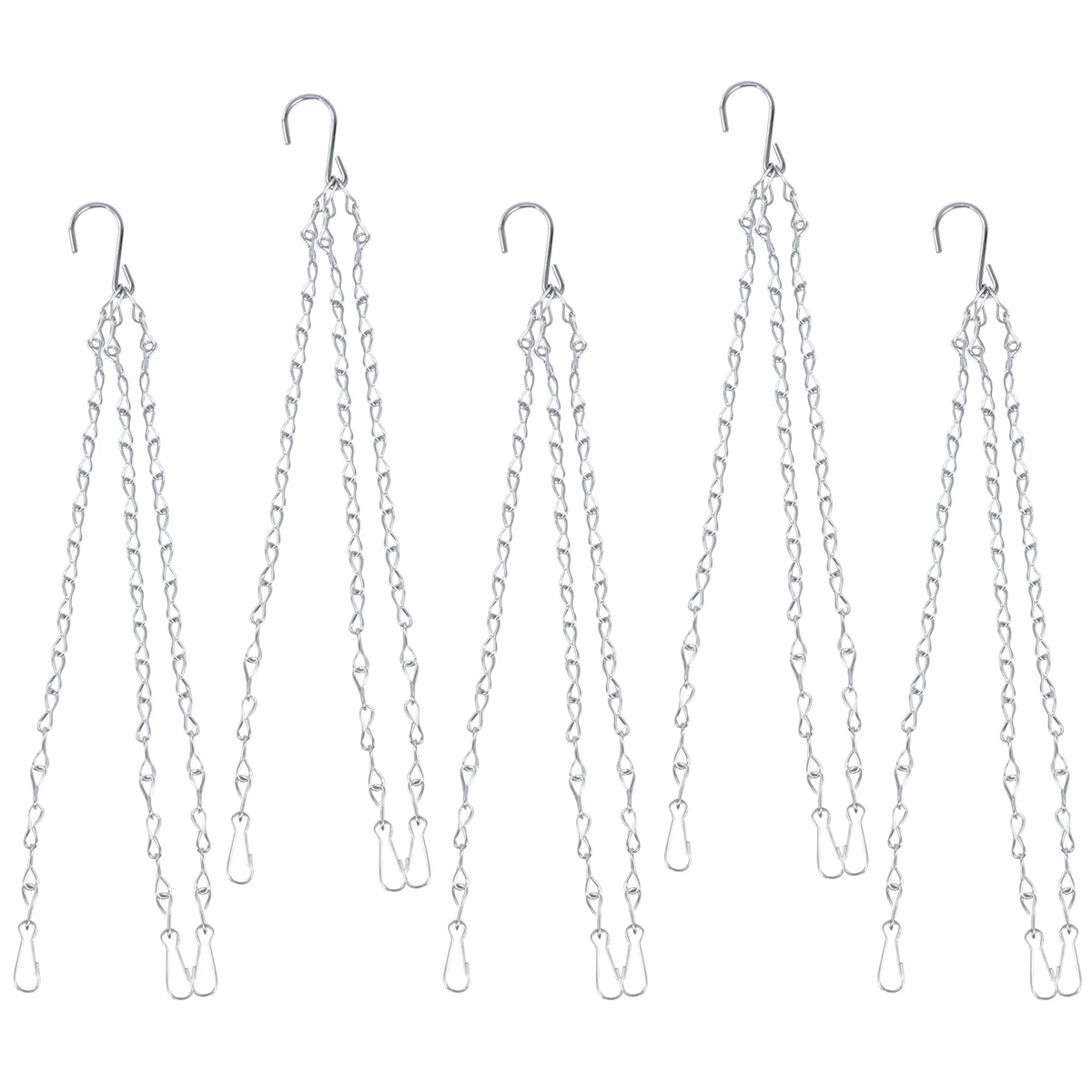 5 Pcs Heavy Duty Hanging Chain for Pots Flowerpot Silver Plants Accessories Hook Courtyard