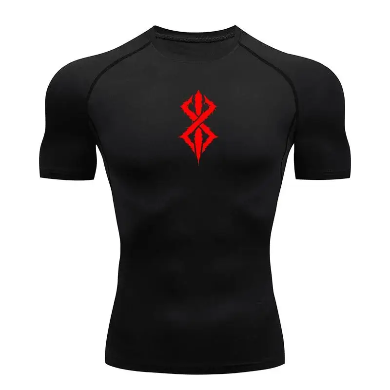 

Anime Men's Compression Shirt Fitness Sport Running Tight Gym TShirts Athletic Workout Quick Dry Tops Tee Summer