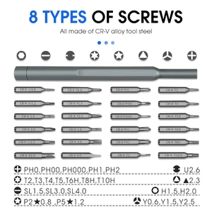 25 trong 1 Bộ công tắc khe chính xác, từ tính mini với 24 mảnh khóa Torx Key Pontas, bộ dụng cụ thủ công iPhone/PC/cames nhỏ 9 Công cụ cơ khí bán hàng chính - 5