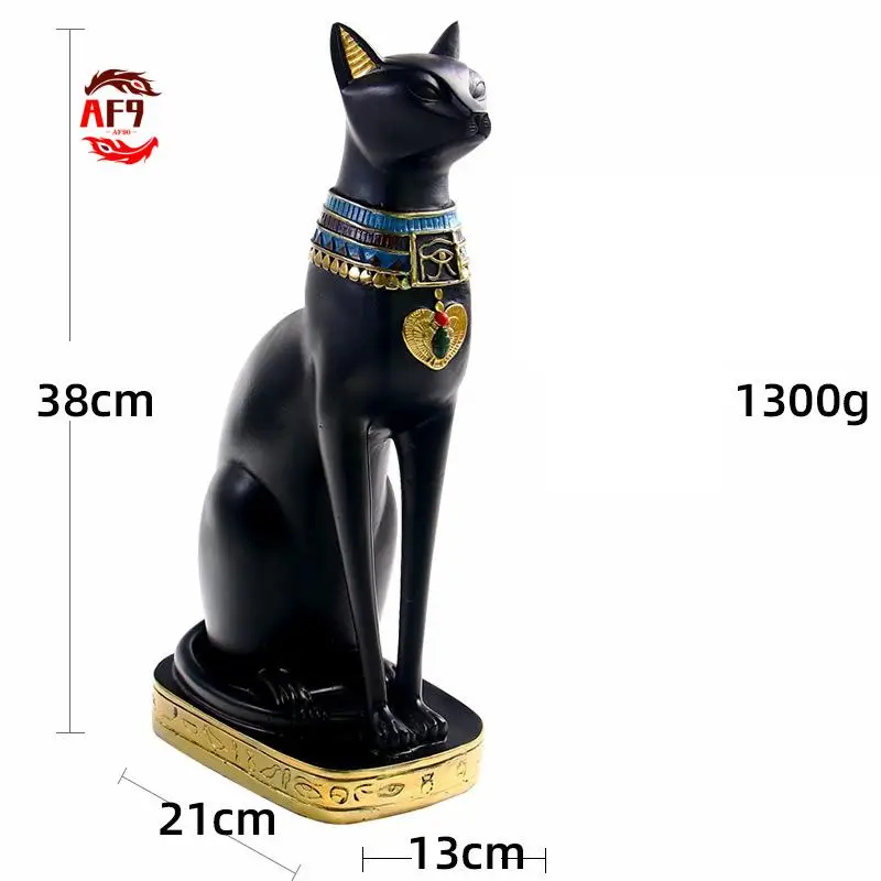 

AF90-Resin Egyptian Cat Bastet Figurine Anime Egyptian Goddess Statue Sculpture Home Bar Office Desktop Decoration
