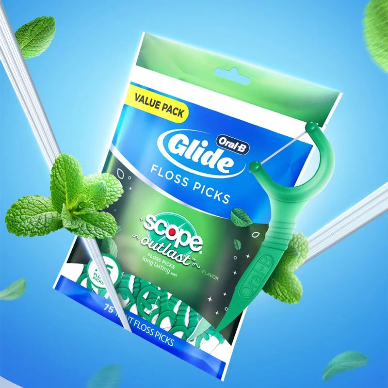 

Зубные нити Oral-B C-образной формы с мятным вкусом, плоские, вощеные, гладкие, тонкие и прочные, для межзубной чистки