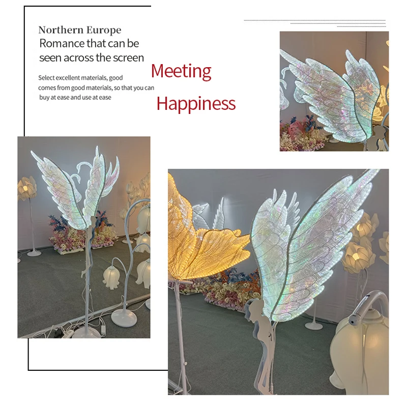 LearIN-Lanterne de Mariage Moderne en Forme de Petit Ange, Accessoires de Rue, Éclairage de Scène LED, Décoration de Fond de Festival