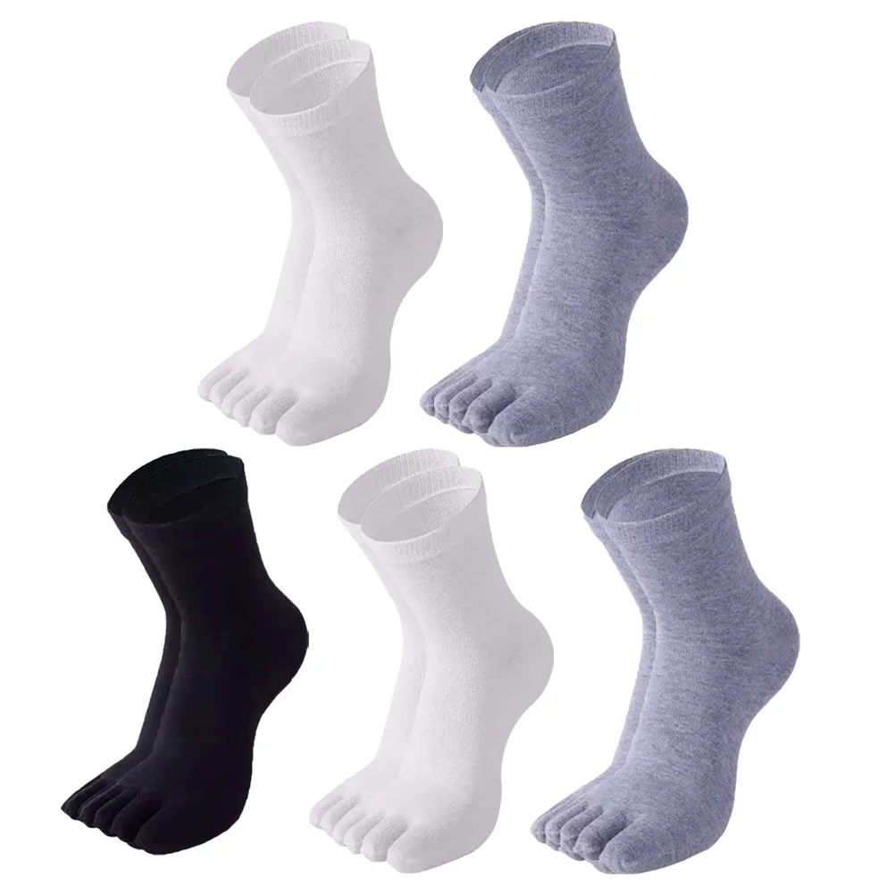 

5 Pairs Men Men Sports Socks For Men' -Finger Cotton Socks Rootless Sports Running Calf Stocking Male Toe