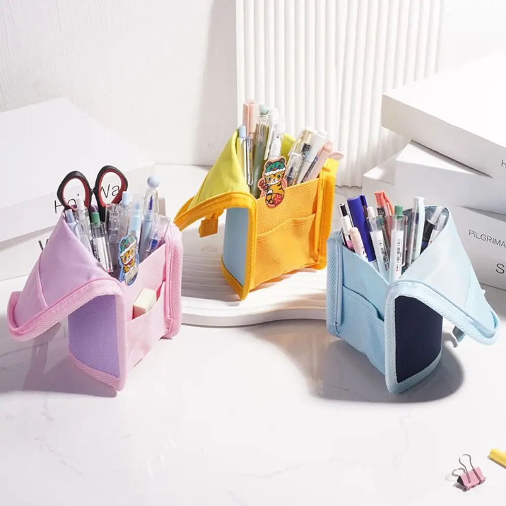 Pen Organizer Folding Pencil Case Creative Stainproof Stationery Bag Portable Simple Storage Bag Desktop Organizer