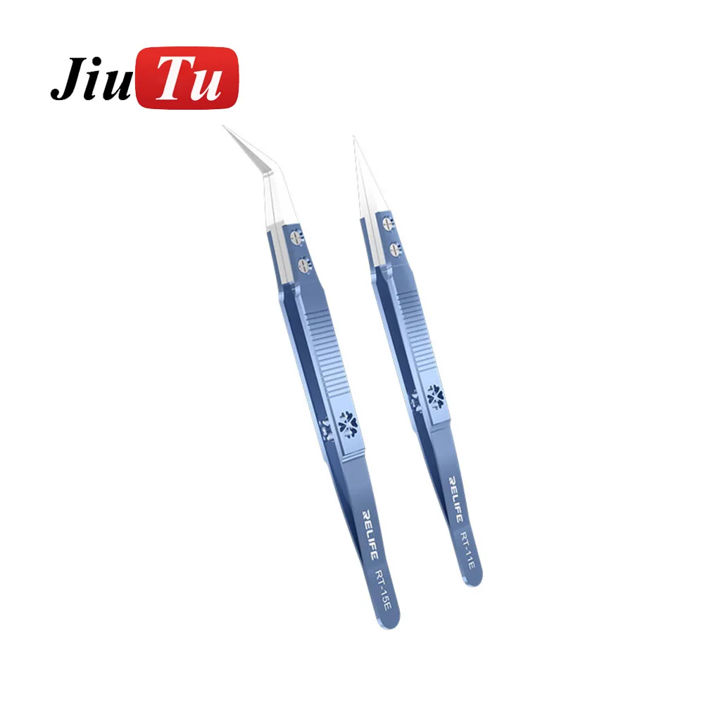 Ceramic Tweezers Straight Elbow Anti-Static Precision Chuck Tweezers For Mobile phone Maintenance Fly Line