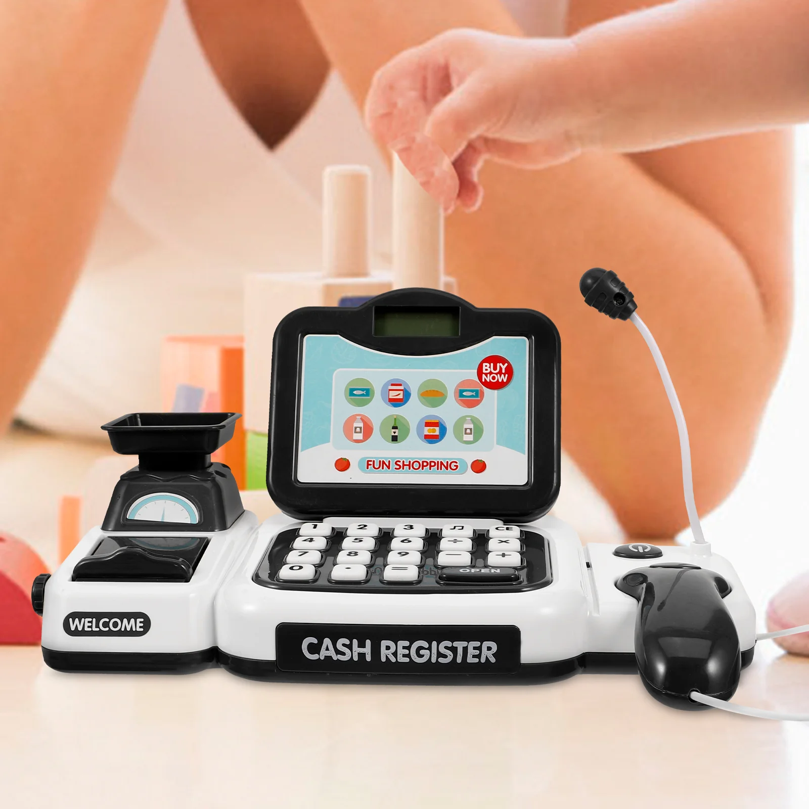 Children Cash Register Toy Scanner Kids Pretend Registers Toddler Christmas Gifts