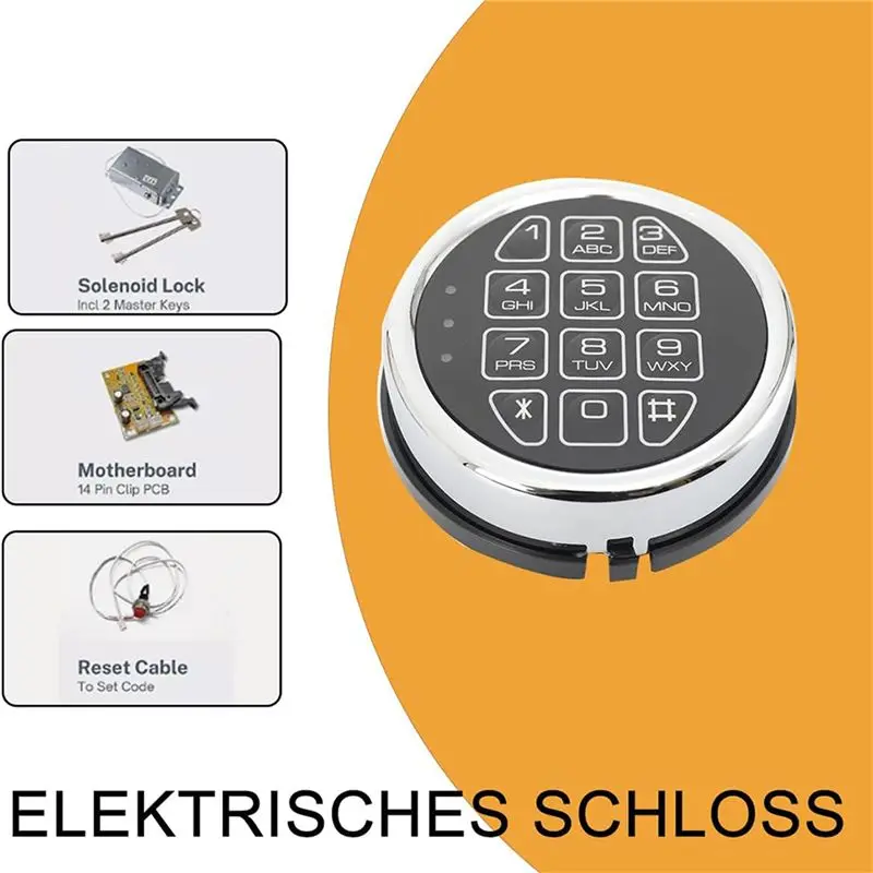 A7THK-3X Replacement Electronic Safe Lock With Solenoid Lock & 2 Override Keys,Chrome Keypad Security Fireproof Safe Box