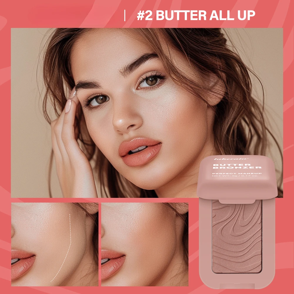 Butter Bronzer Cream Women Waterproof Genteel Girl Nude Makeup Silky Shimmer Monochrome Blush Korean Face Cosmetics