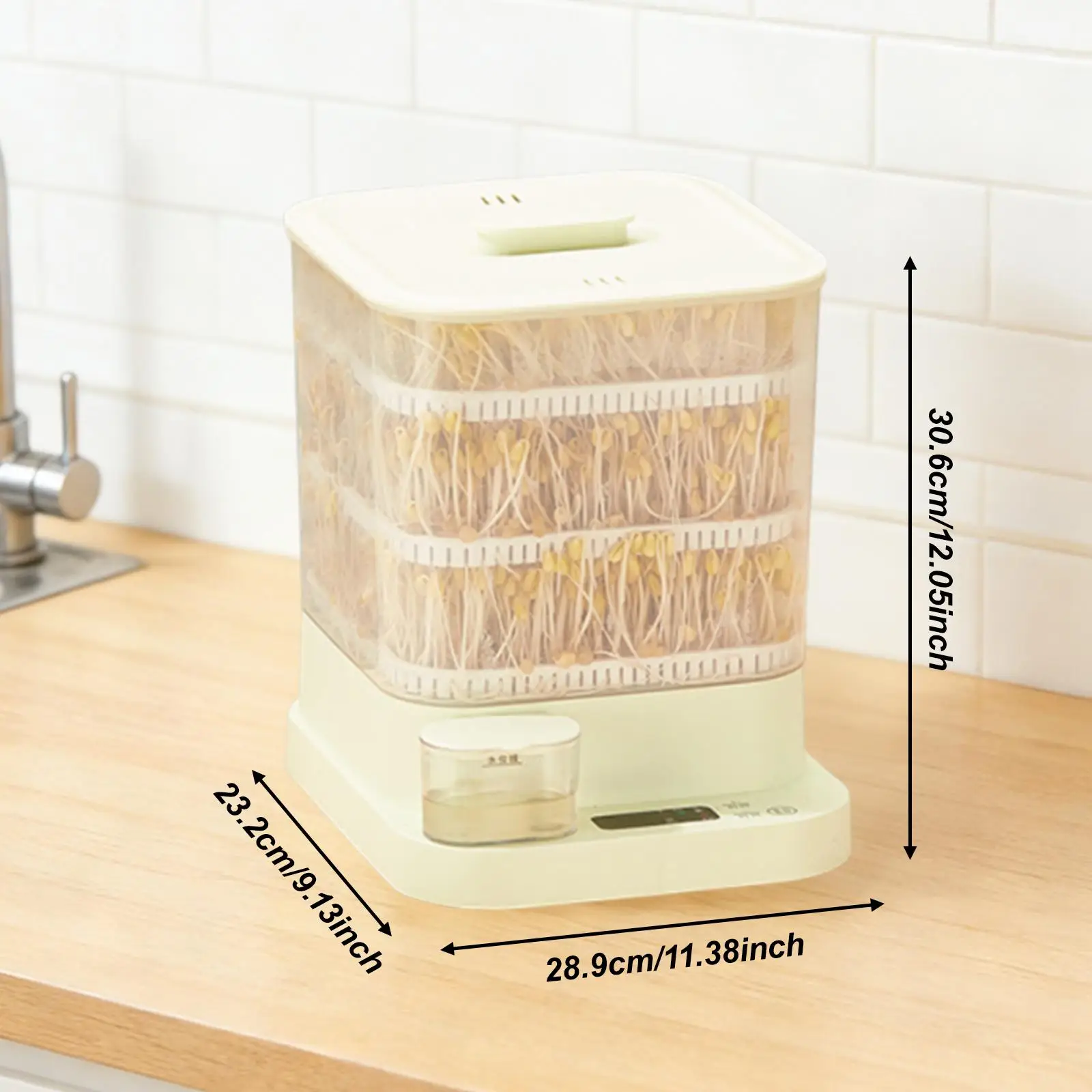 

Home Bean Sprouts Machine 3 Layer Plastic Sprouter Large Yield Device for Soybean Mung Bean Growing