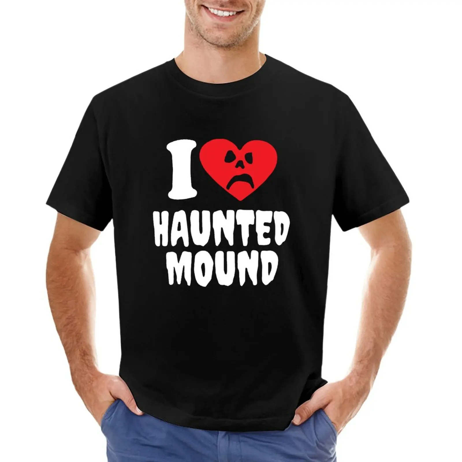 

i heart haunted mound T-Shirt boys animal print shirt t shirt man mens funny t shirts