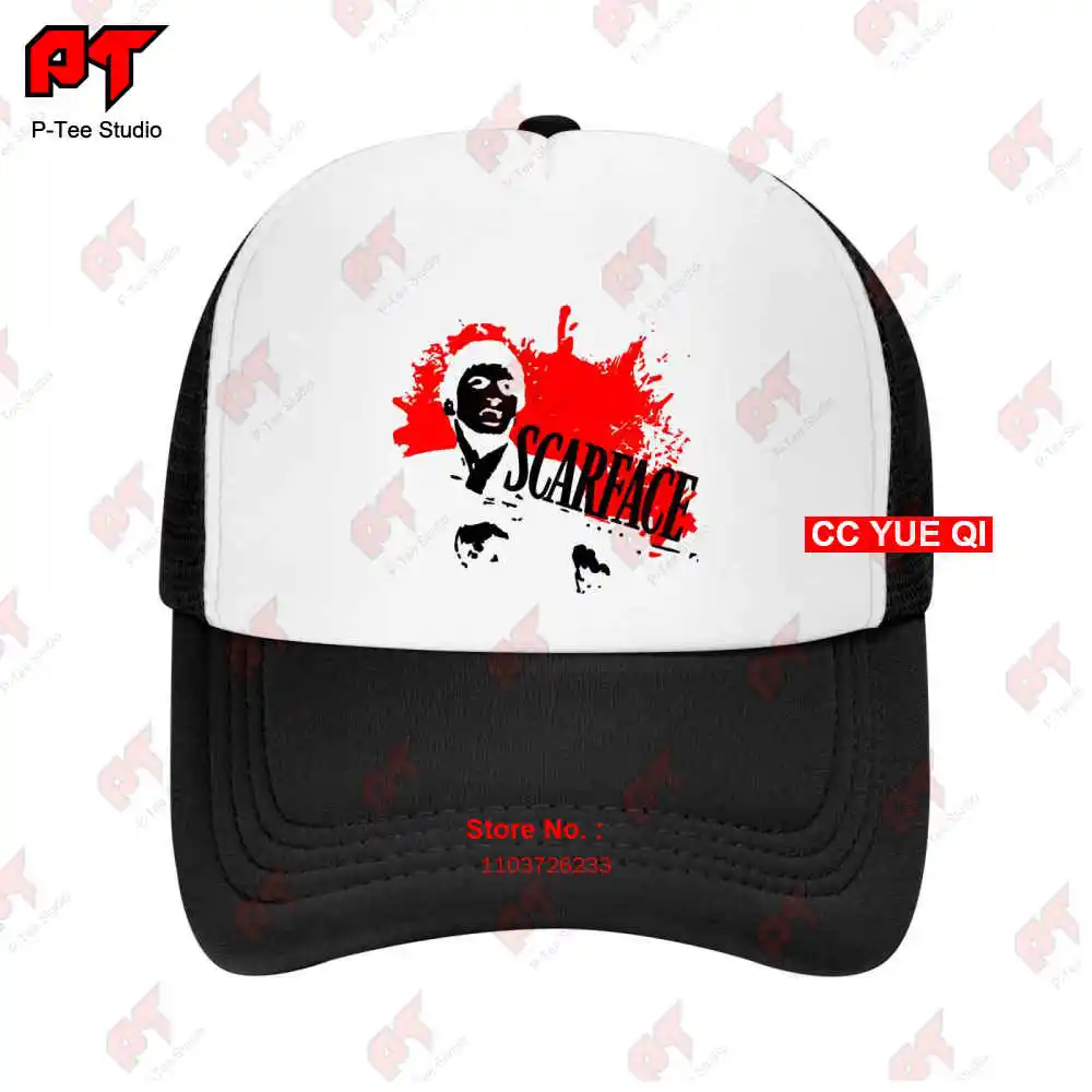 Scarface Tony Montana Blood Splatter Little Friend Pacino Gangster Baseball Caps Truck Cap ZHXN