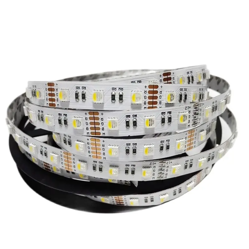 

RGBW 4 In 1 LED Strip SMD5050 DC12V/24V 60Leds/m RGB+White 4 Colors in 1 Chip Waterproof Decor Strip Light For Home Bar 50M