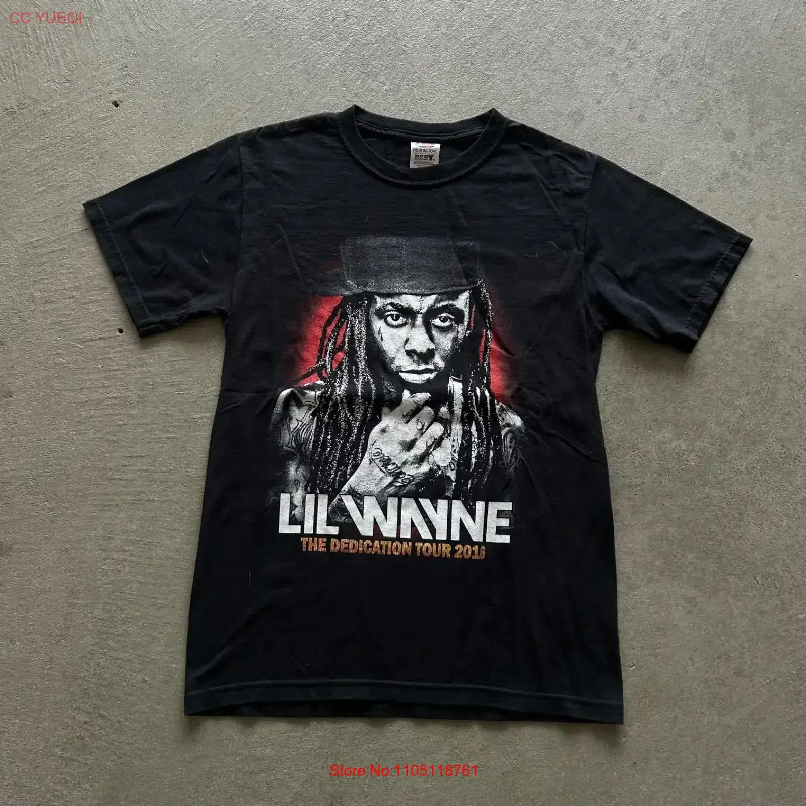 Lil Wayne 2016 The Dedication Tour T Shirt Size Small Black Rap Hip Hop long or short sleeves vintage Washed fashion Stretched